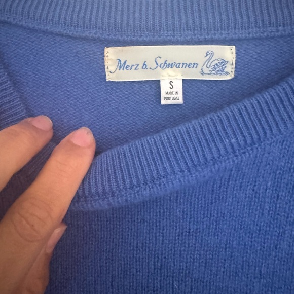 Metz B. Shwanen Merino Wool Silk Cashmere, relaxed fit washed blue - Picture 2 of 3